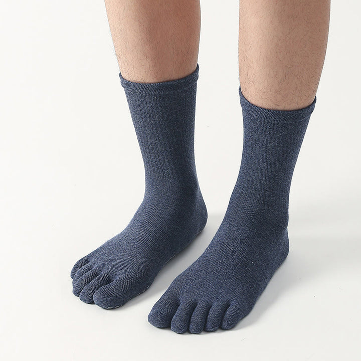 Chaussettes de yoga Olivenorma courtes à cinq orteils, élastiques, confortables, antidérapantes et respirantes pour homme, idéales pour le sport et le yoga. - Bleu marine - 10 paires - image 6