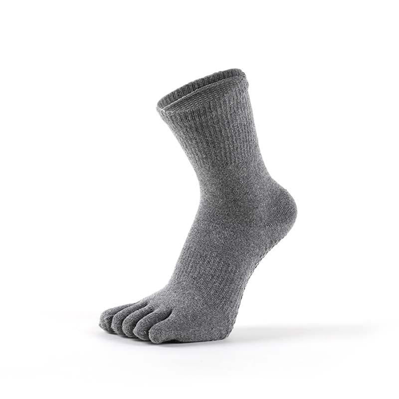 Chaussettes de yoga performantes pour hommes Olivenorma, en mélange de coton, à cinq orteils, respirantes, anti-odeurs et antidérapantes. - Gris clair - Pointures américaines 6,5 à 8 - 10 paires - image 7