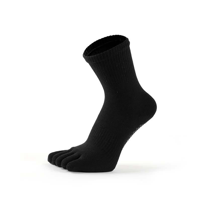 Chaussettes de yoga performantes pour hommes Olivenorma, en mélange de coton, à cinq orteils, respirantes, anti-odeurs et antidérapantes. - Noir - Pointures américaines 6,5 à 8 - 10 paires - image 4