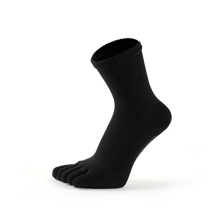 Chaussettes de yoga performantes pour hommes Olivenorma, en mélange de coton, à cinq orteils, respirantes, anti-odeurs et antidérapantes. - Noir - Pointures américaines 6,5 à 8 - 10 paires - image 4
