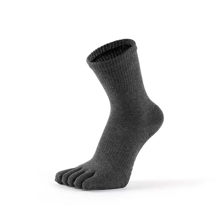 Chaussettes de yoga performantes pour hommes Olivenorma, en mélange de coton, à cinq orteils, respirantes, anti-odeurs et antidérapantes. - Gris foncé - Pointures américaines 6,5 à 8 - 10 paires - image 6