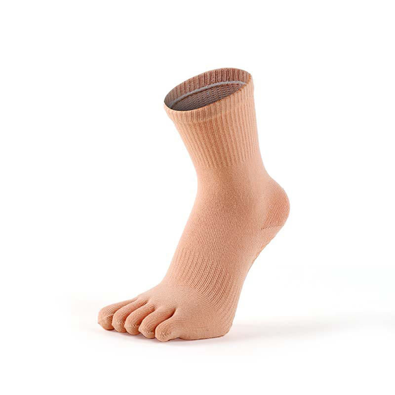 Chaussettes de yoga performantes pour hommes Olivenorma, en mélange de coton, à cinq orteils, respirantes, anti-odeurs et antidérapantes. - Rose - Pointures américaines 6,5 à 8 - 10 paires - image 10