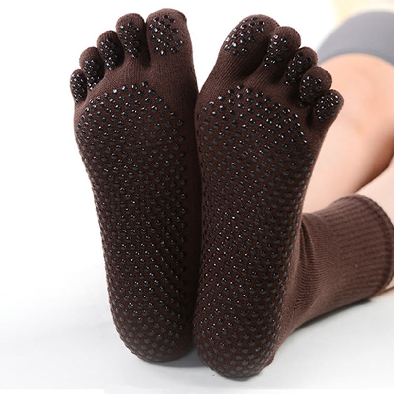 Chaussettes de yoga performantes pour hommes Olivenorma, en mélange de coton, à cinq orteils, respirantes, anti-odeurs et antidérapantes. - image 2