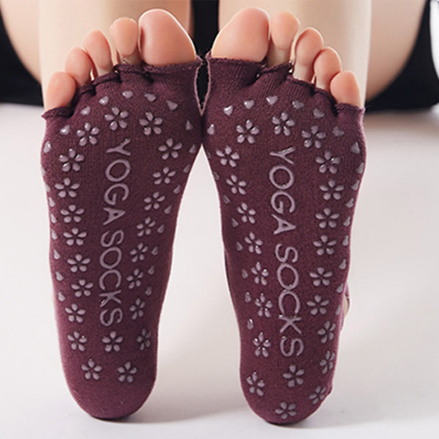 Chaussettes de yoga Olivenorma pour femmes, basses, à cinq orteils, avec brides croisées, respirantes, antidérapantes et légères. - image 3
