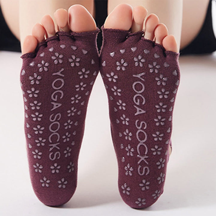 Chaussettes de yoga Olivenorma pour femmes, basses, à cinq orteils, avec brides croisées, respirantes, antidérapantes et légères. - image 3