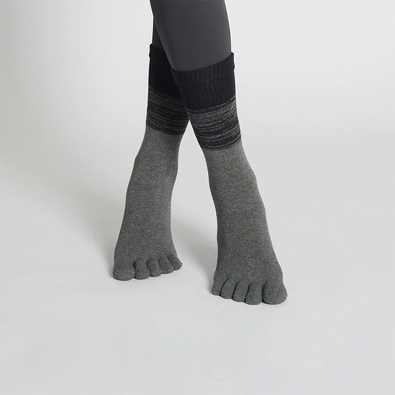 Chaussettes de yoga Olivenorma Gradient à cinq orteils, antidérapantes, en coton respirant et évacuant la transpiration, idéales pour le Pilates, la barre et le fitness (femme). - Gris - 10 paires - image 9