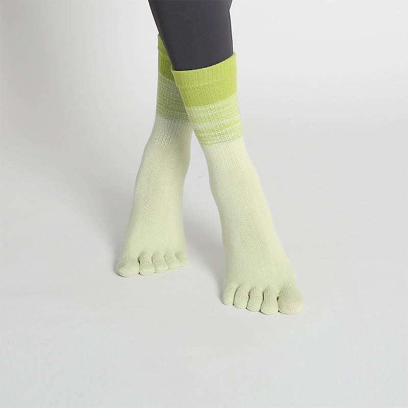 Chaussettes de yoga Olivenorma Gradient à cinq orteils, antidérapantes, en coton respirant et évacuant la transpiration, idéales pour le Pilates, la barre et le fitness (femme). - image 1