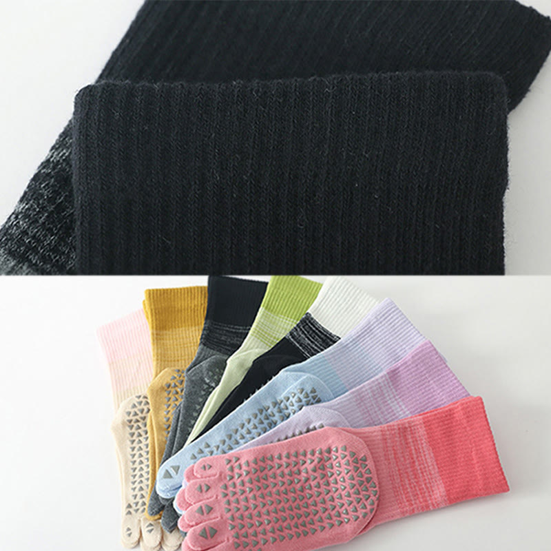 Chaussettes de yoga Olivenorma Gradient à cinq orteils, antidérapantes, en coton respirant et évacuant la transpiration, idéales pour le Pilates, la barre et le fitness (femme). - image 12
