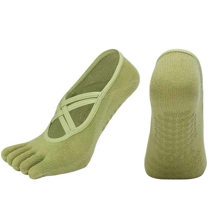 Chaussettes de yoga Olivenorma à cinq orteils, en coton antidérapant, avec brides croisées, pour femmes, idéales pour le Pilates et la barre d'entraînement. - image 14