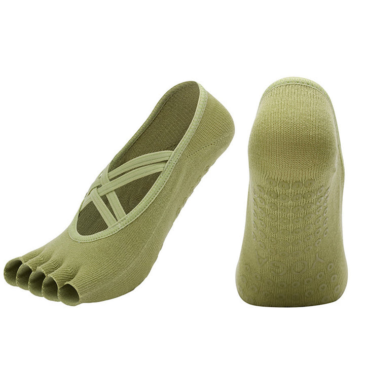 Chaussettes de yoga Olivenorma à cinq orteils, en coton antidérapant, avec brides croisées, pour femmes, idéales pour le Pilates et la barre d'entraînement. - image 27