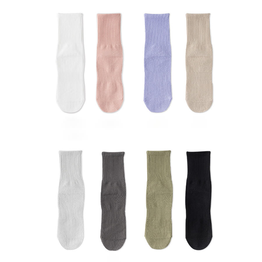Chaussettes de yoga Olivenorma mi-mollet en coton antidérapant et respirant, confortables et à bout fermé, couleur unie. - image 15
