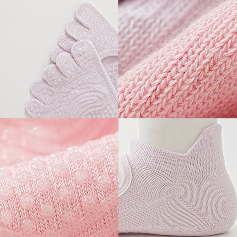 Chaussettes de yoga Olivenorma sans dos, à cinq orteils, en coton antidérapant, respirantes et absorbantes, idéales pour la barre et le yoga. - image 10