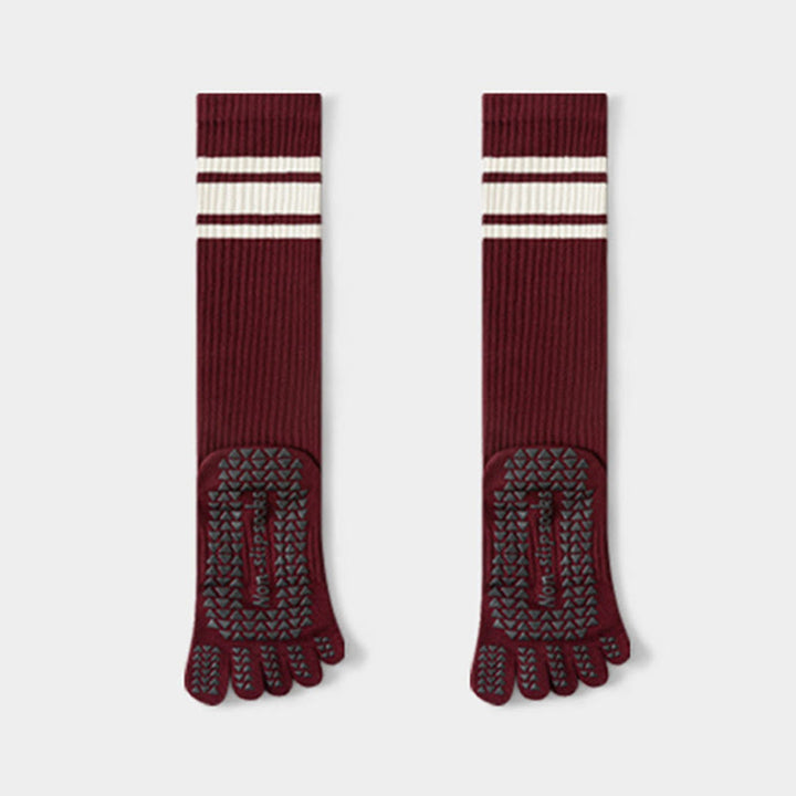 Chaussettes de yoga Olivenorma à cinq orteils en coton antidérapant et à coupe ajustée pour femmes, idéales pour le Pilates et la barre. - image 1