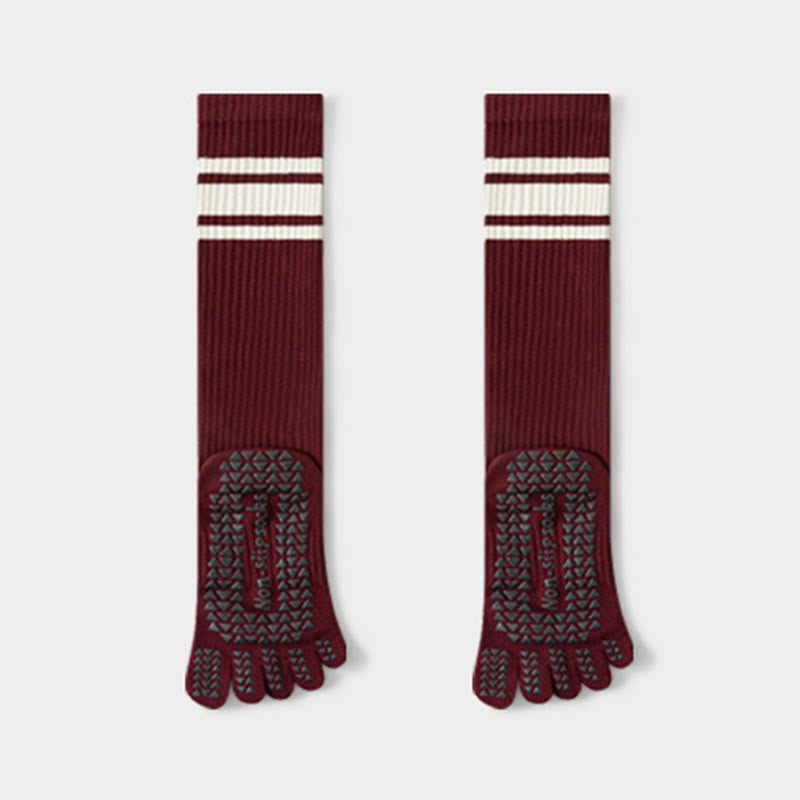 Chaussettes de yoga Olivenorma à cinq orteils en coton antidérapant et à coupe ajustée pour femmes, idéales pour le Pilates et la barre. - image 10