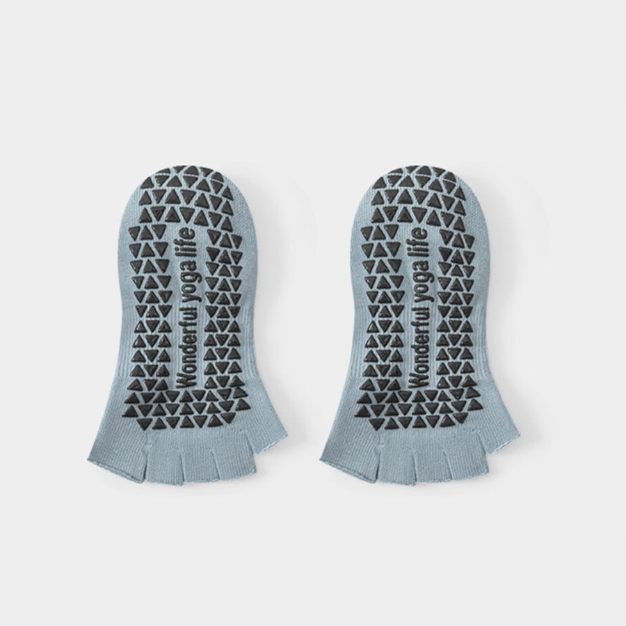 Chaussettes de yoga pour femmes Olivenorma, ouvertes à l'arrière et dotées d'une bride enveloppante pour cinq orteils, antidérapantes et respirantes, en coton, pour le sport. - Bleu - 10 paires - image 3