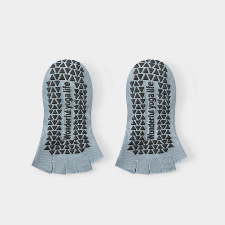 Chaussettes de yoga pour femmes Olivenorma, ouvertes à l'arrière et dotées d'une bride enveloppante pour cinq orteils, antidérapantes et respirantes, en coton, pour le sport. - Bleu - 10 paires - image 3