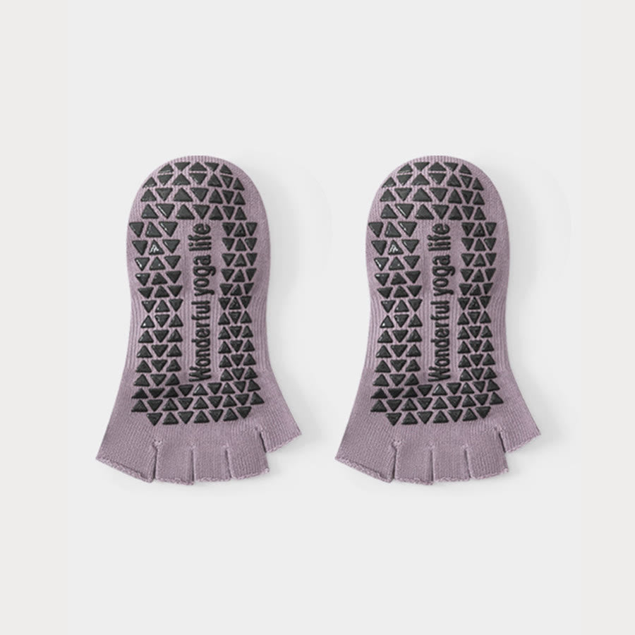 Chaussettes de yoga pour femmes Olivenorma, ouvertes à l'arrière et dotées d'une bride enveloppante pour cinq orteils, antidérapantes et respirantes, en coton, pour le sport. - Violet - 10 paires - image 9