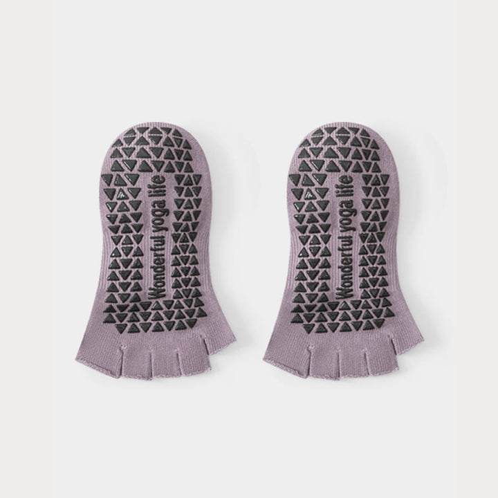 Chaussettes de yoga pour femmes Olivenorma, ouvertes à l'arrière et dotées d'une bride enveloppante pour cinq orteils, antidérapantes et respirantes, en coton, pour le sport. - Violet - 10 paires - image 9