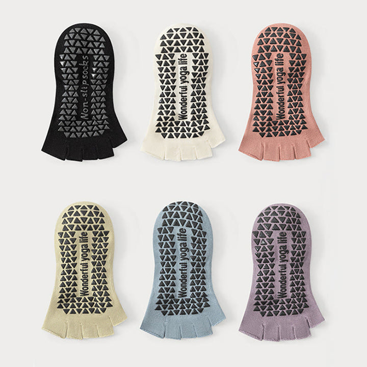Chaussettes de yoga pour femmes Olivenorma, ouvertes à l'arrière et dotées d'une bride enveloppante pour cinq orteils, antidérapantes et respirantes, en coton, pour le sport. - image 10