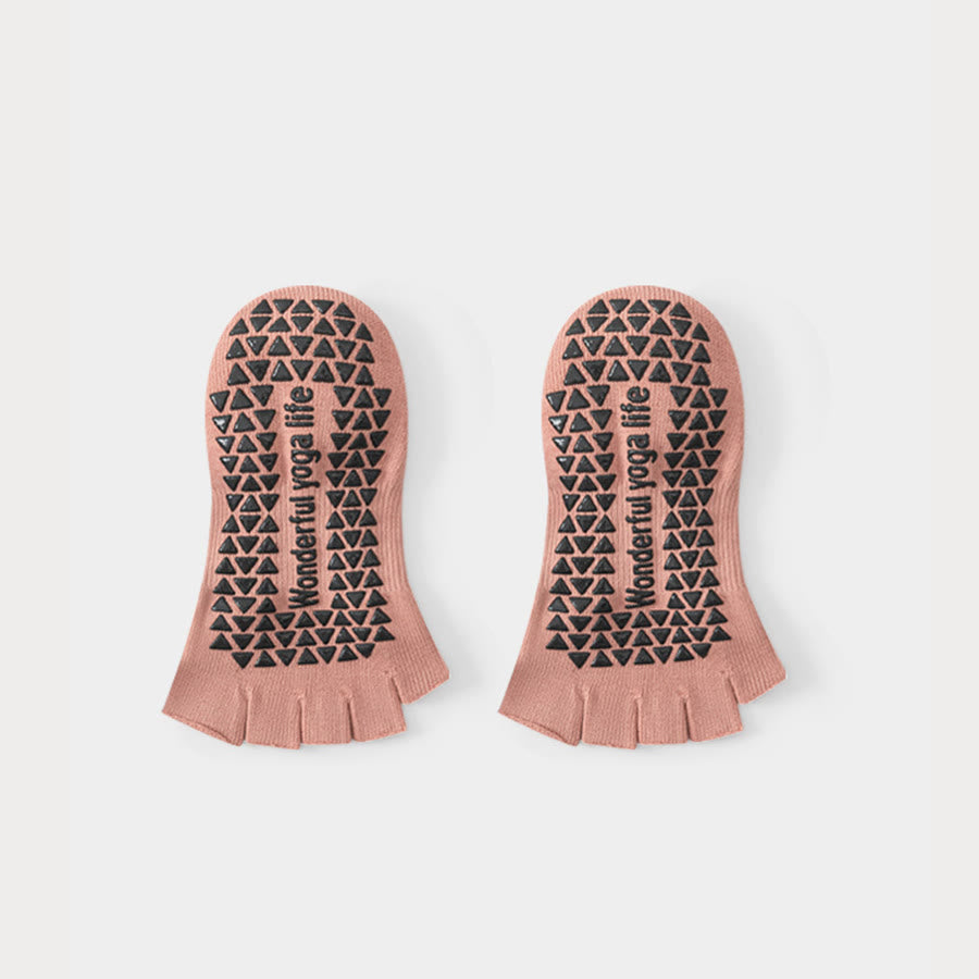Chaussettes de yoga pour femmes Olivenorma, ouvertes à l'arrière et dotées d'une bride enveloppante pour cinq orteils, antidérapantes et respirantes, en coton, pour le sport. - Rose - 10 paires - image 5