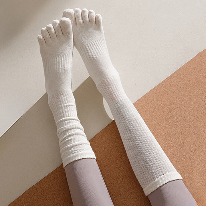Chaussettes de yoga Olivenorma mi-mollet à cinq orteils, respirantes, en coton, antidérapantes et hygiéniques pour femmes - image 6