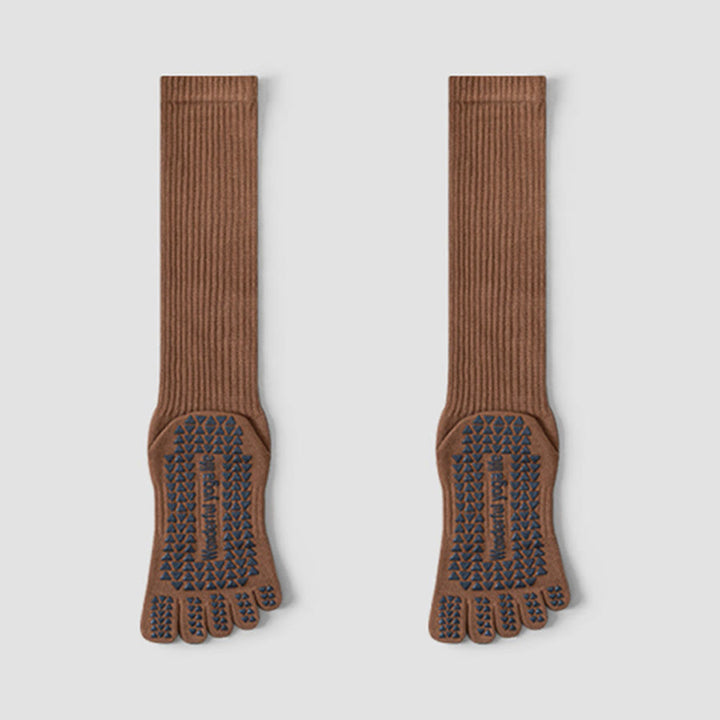 Chaussettes de yoga Olivenorma mi-mollet à cinq orteils, respirantes, en coton, antidérapantes et hygiéniques pour femmes - image 1