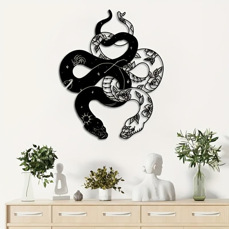 Décoration murale en métal à motif floral des deux serpents Olivenorma - image 2