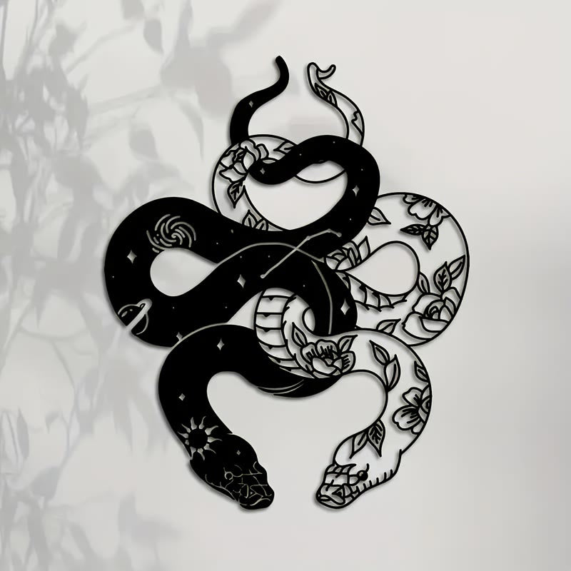 Décoration murale en métal à motif floral des deux serpents Olivenorma - image 1