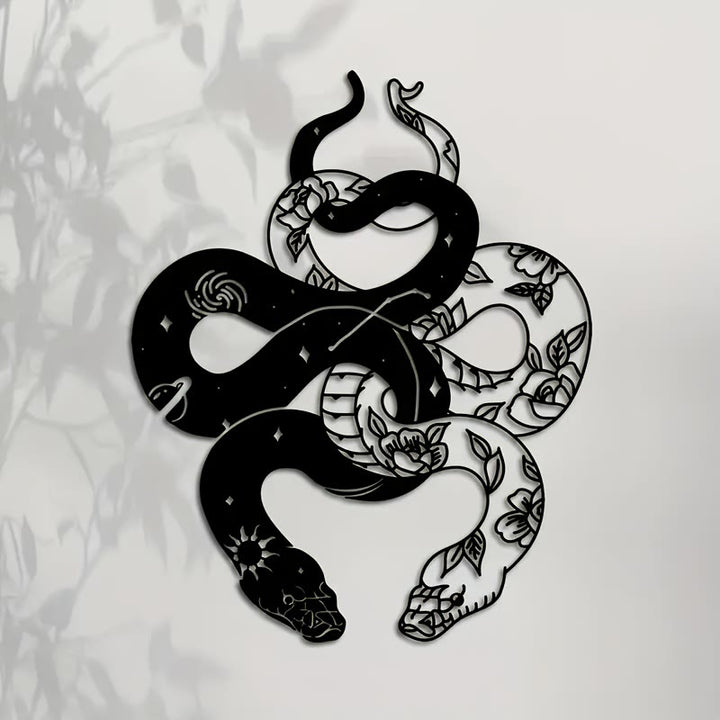 Décoration murale en métal à motif floral des deux serpents Olivenorma - image 1