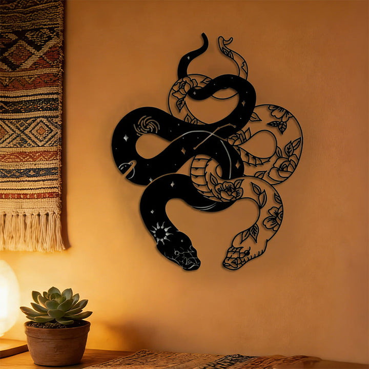 Décoration murale en métal à motif floral des deux serpents Olivenorma - image 4