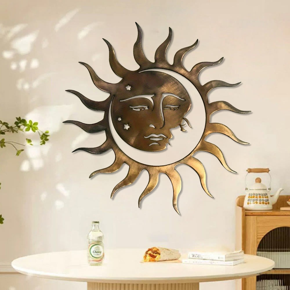 Décoration murale en métal Olivenorma Vintage Soleil Lune Étoile - Mystique Spirituel - image 0