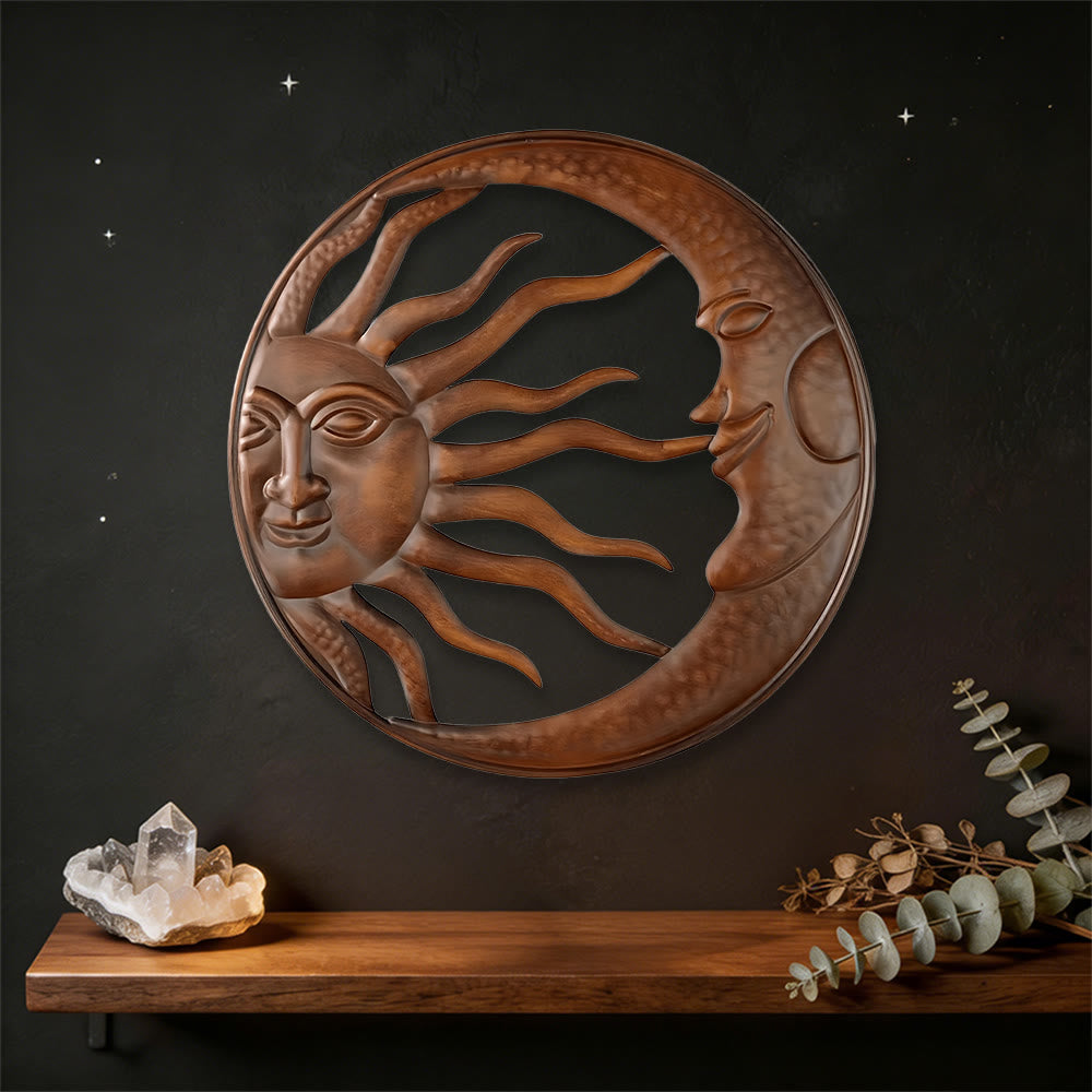 Décoration murale en métal Olivenorma Spirituelle Soleil Lune - Céleste Bohémien - image 0
