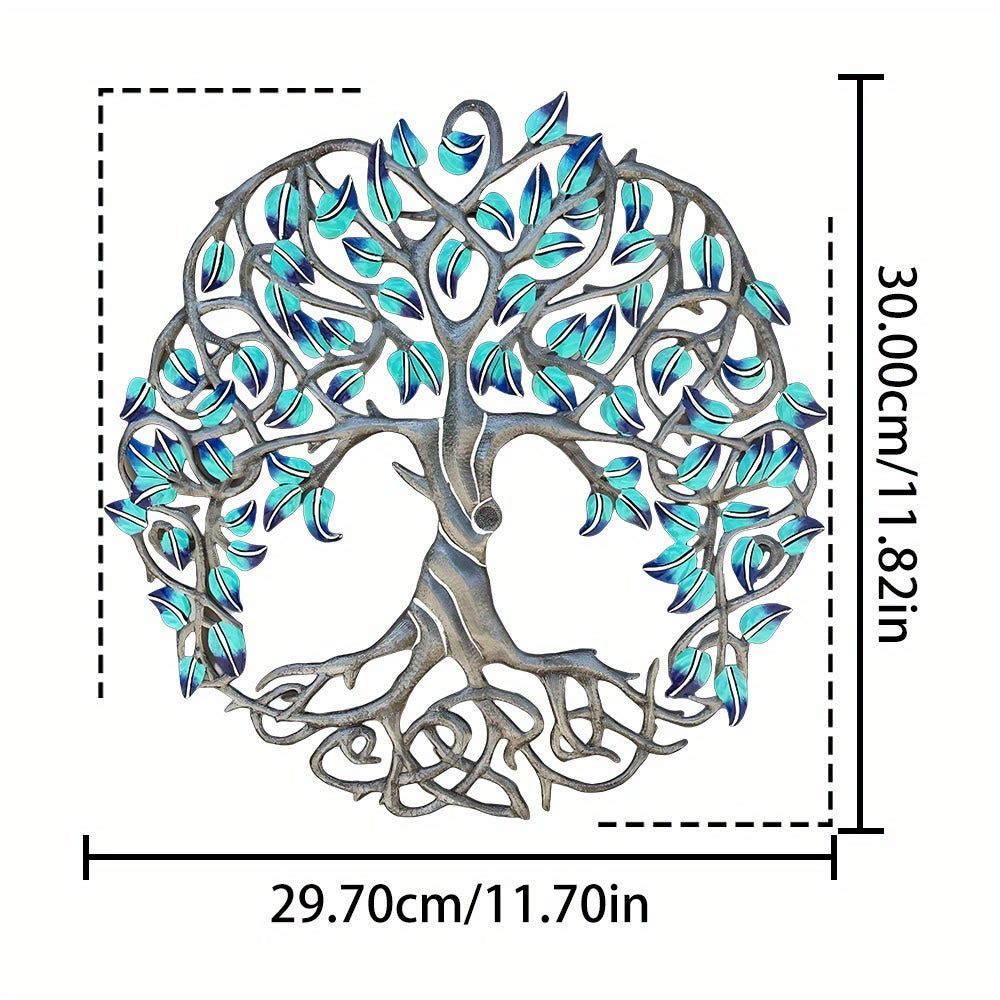 Décoration murale en métal Arbre de Vie turquoise Olivenorma - image 1