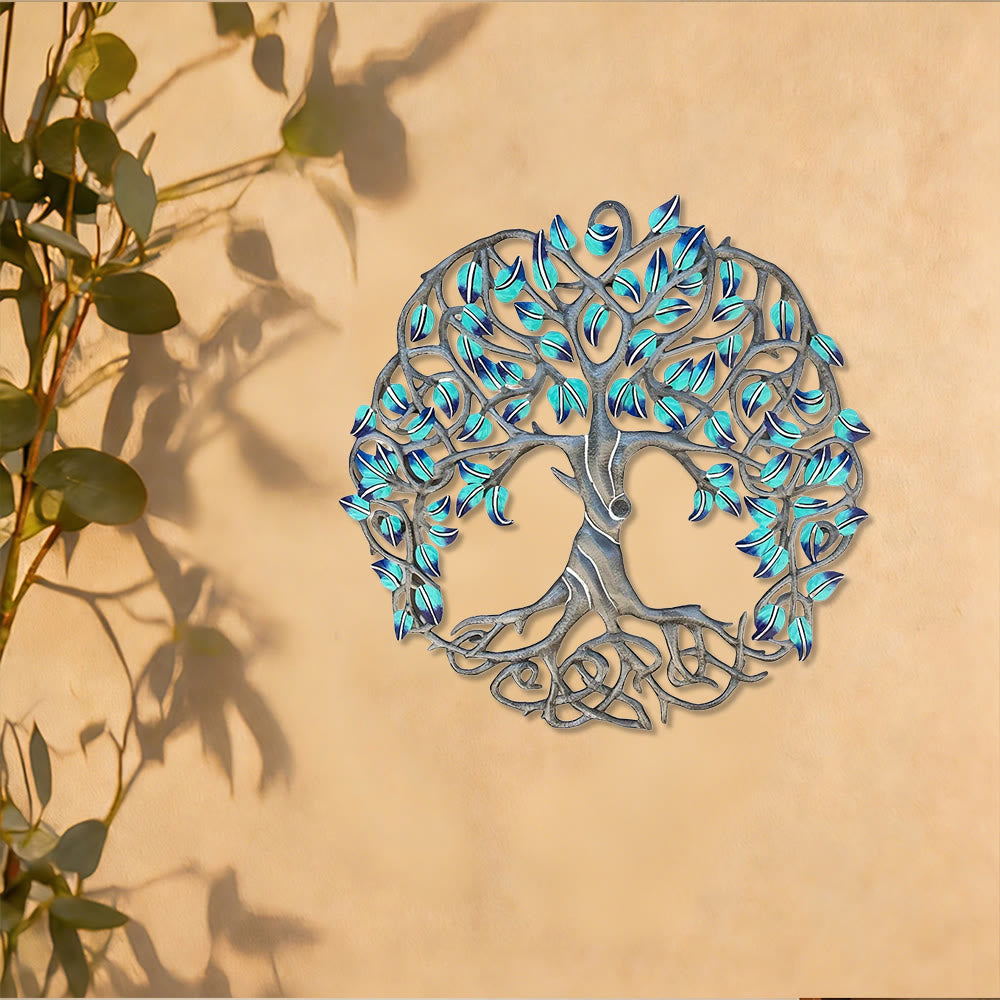 Décoration murale en métal Arbre de Vie turquoise Olivenorma - image 4