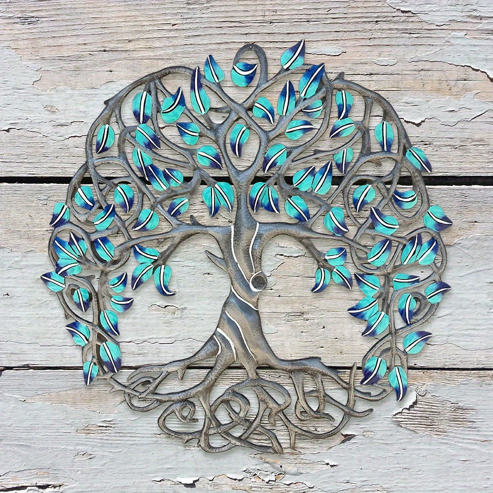 Décoration murale en métal Arbre de Vie turquoise Olivenorma - image 3