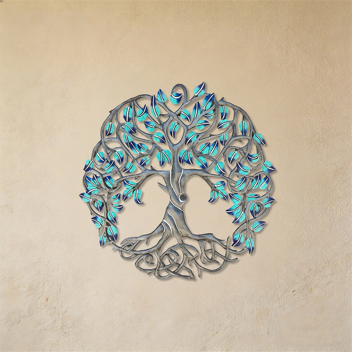 Décoration murale en métal Arbre de Vie turquoise Olivenorma - image 5