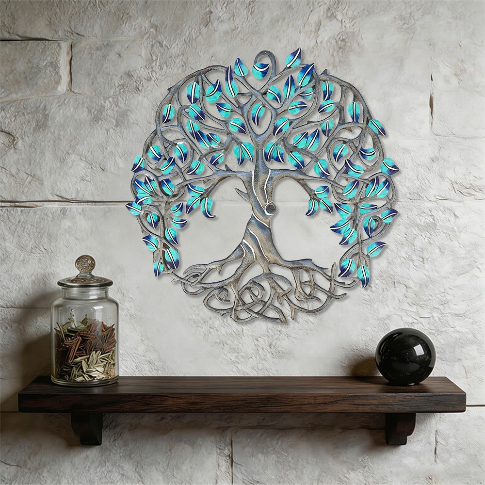 Décoration murale en métal Arbre de Vie turquoise Olivenorma - image 6