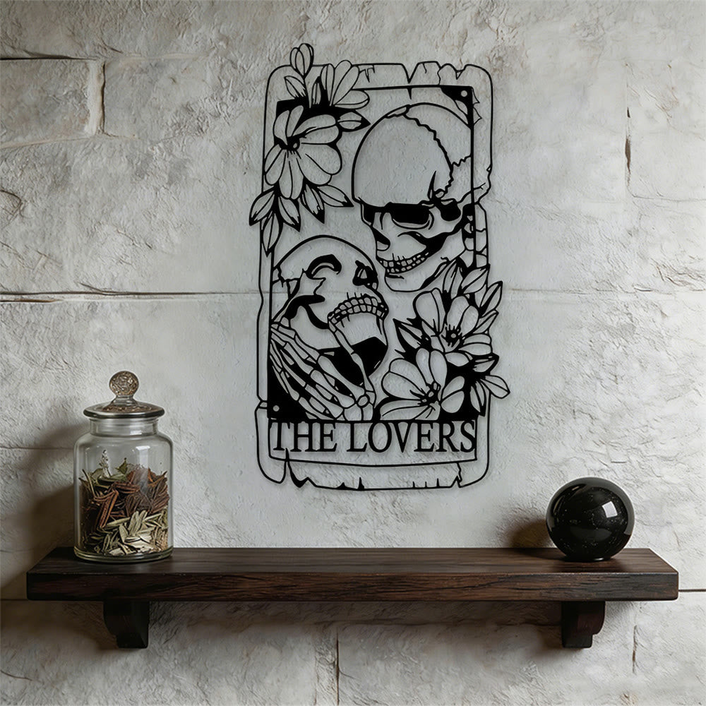 Décoration murale en métal squelette du Tarot des Amoureux Olivenorma - Goth bohème - image 0