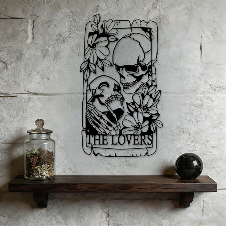 Décoration murale en métal squelette du Tarot des Amoureux Olivenorma - Goth bohème - image 0