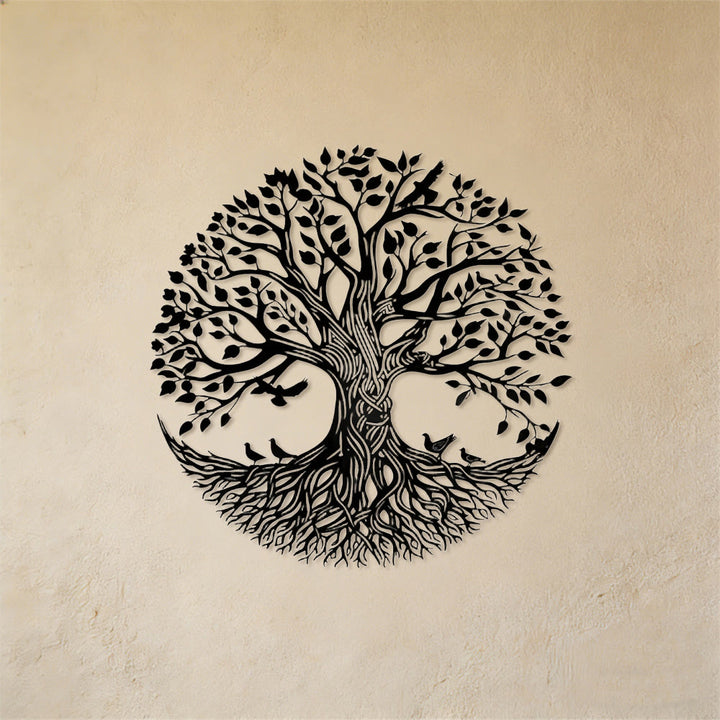 Décoration murale en métal Olivenorma Arbre de Vie circulaire avec oiseaux - image 6