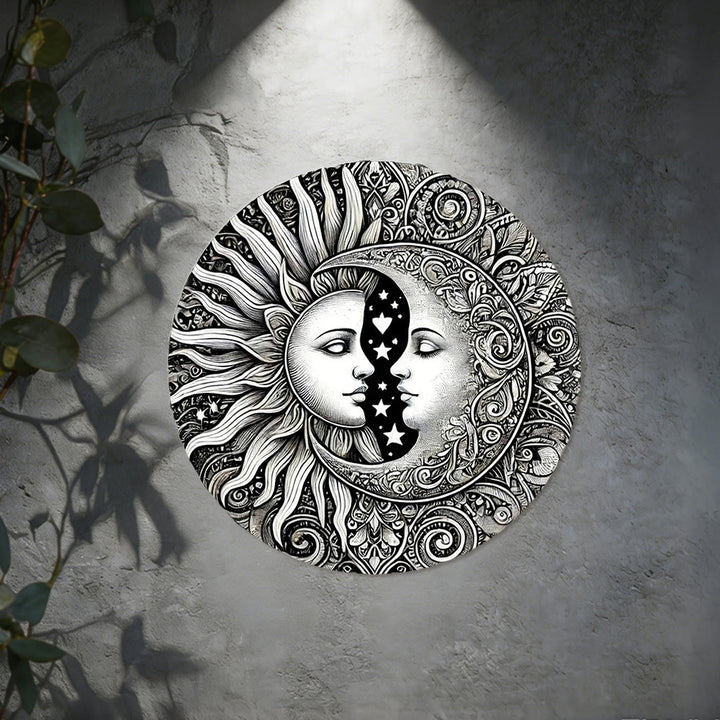 Décoration murale en métal Mandala Soleil et Lune Céleste Olivenorma - image 3