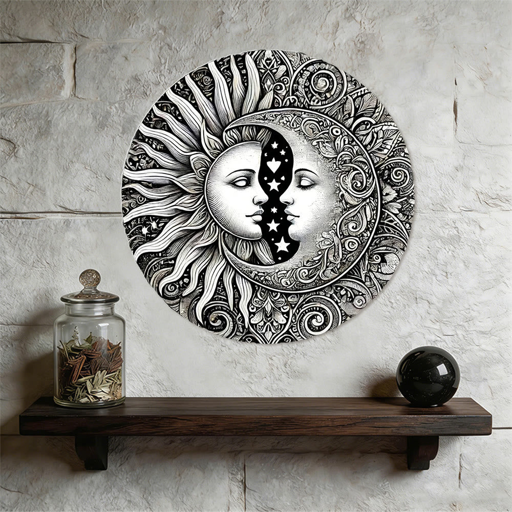 Décoration murale en métal Mandala Soleil et Lune Céleste Olivenorma - image 4