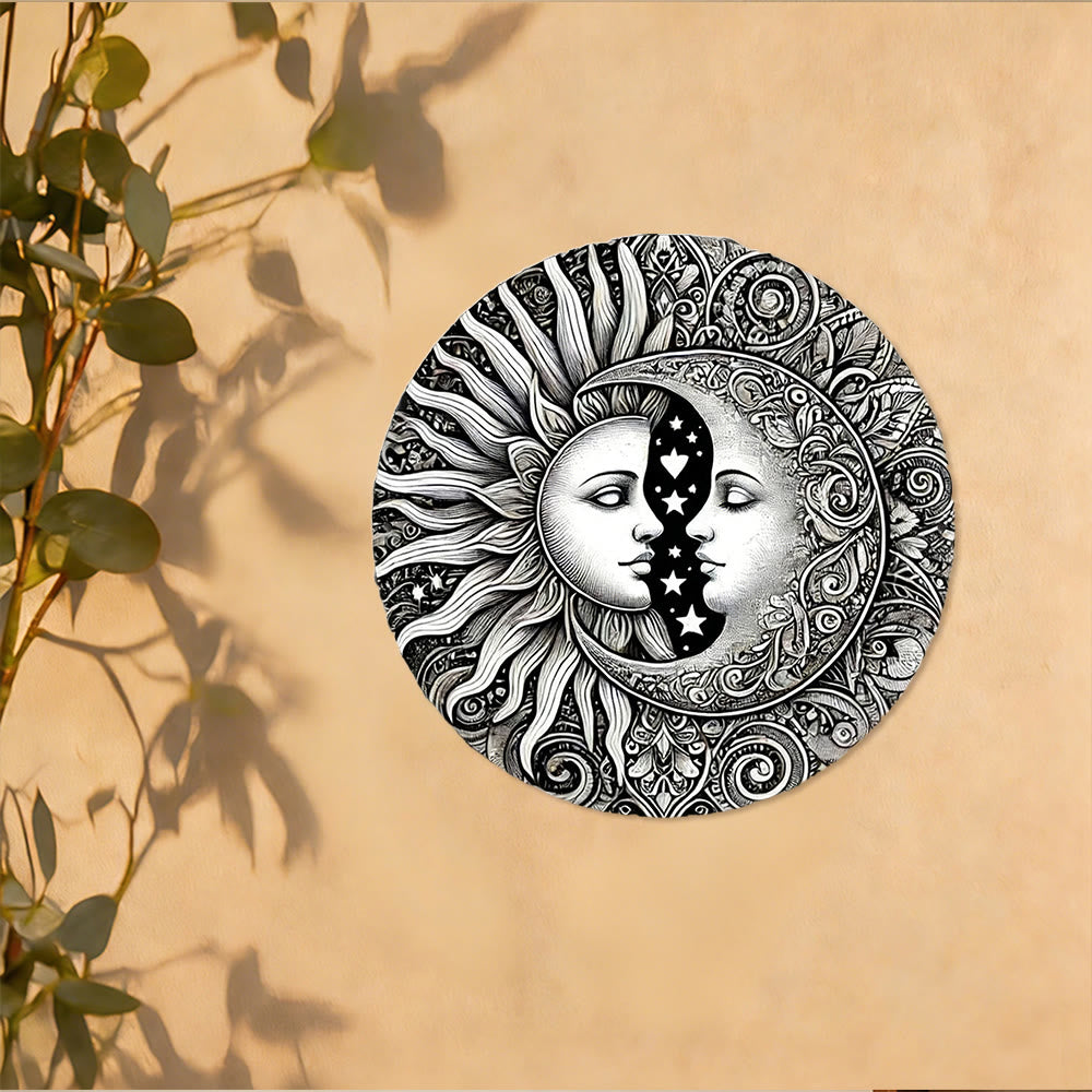Décoration murale en métal Mandala Soleil et Lune Céleste Olivenorma - image 2