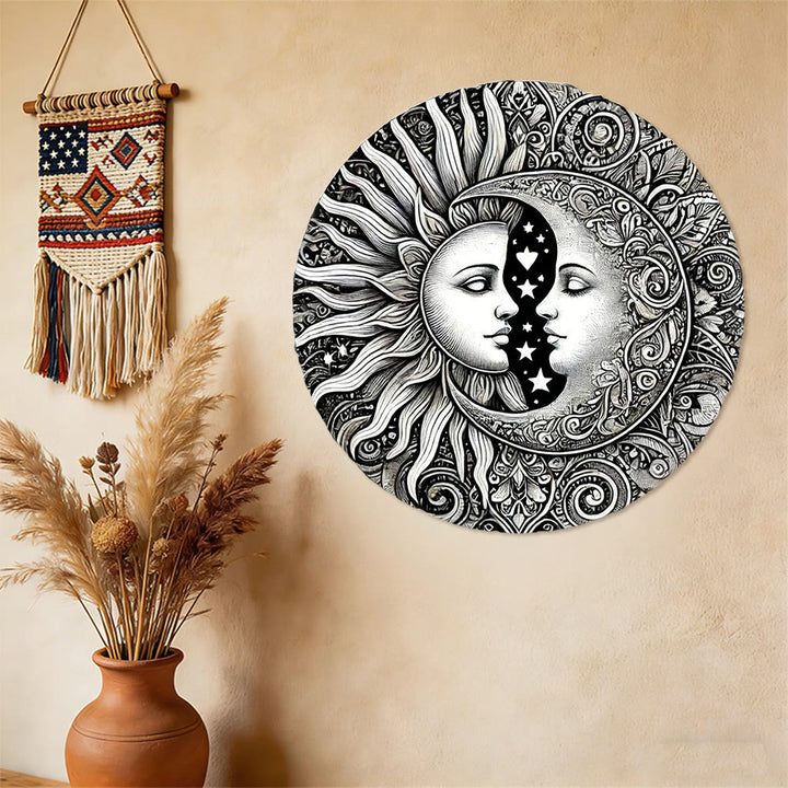 Décoration murale en métal Mandala Soleil et Lune Céleste Olivenorma - image 5