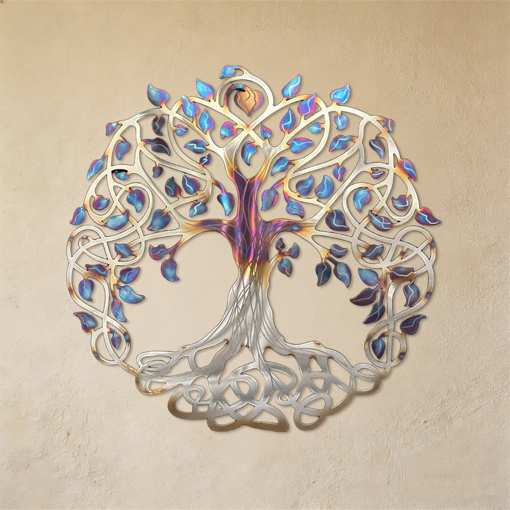 Décoration murale en métal irisé Olivenorma Arbre de Vie Celtique - Artisan Bohème - image 0