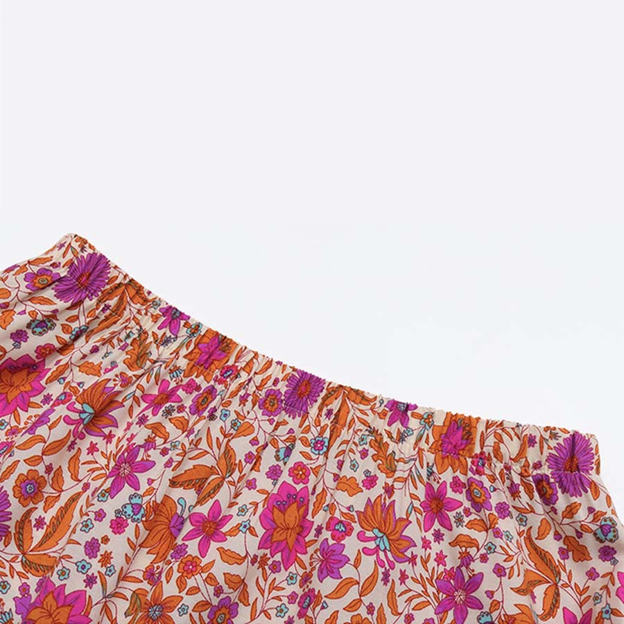 Robe longue Olivenorma bohème à imprimé floral et taille haute, asymétrique à volants, pour femme - image 5