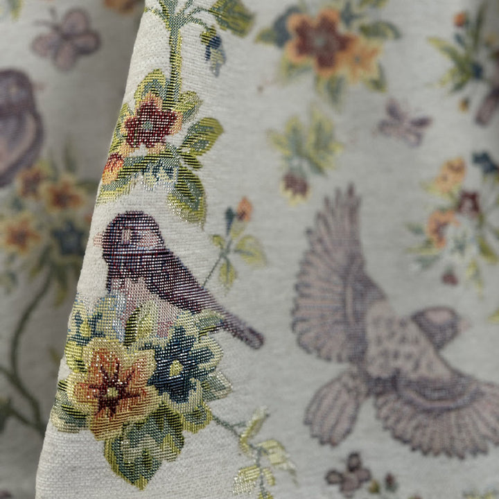 Robe longue plissée taille haute Olivenorma à imprimé floral bohème et oiseaux - image 4