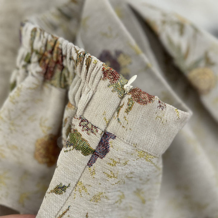 Robe longue plissée taille haute Olivenorma à imprimé floral bohème et oiseaux - image 8