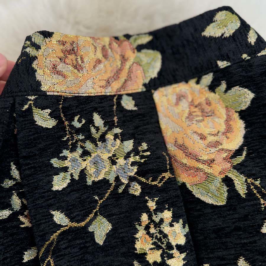 Robe longue plissée taille haute Olivenorma à imprimé floral bohème et oiseaux - image 12