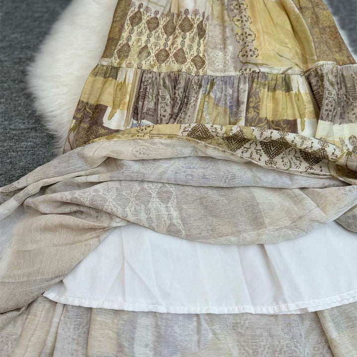 Robe longue Olivenorma Boho Patchwork taille haute pour femme - image 8